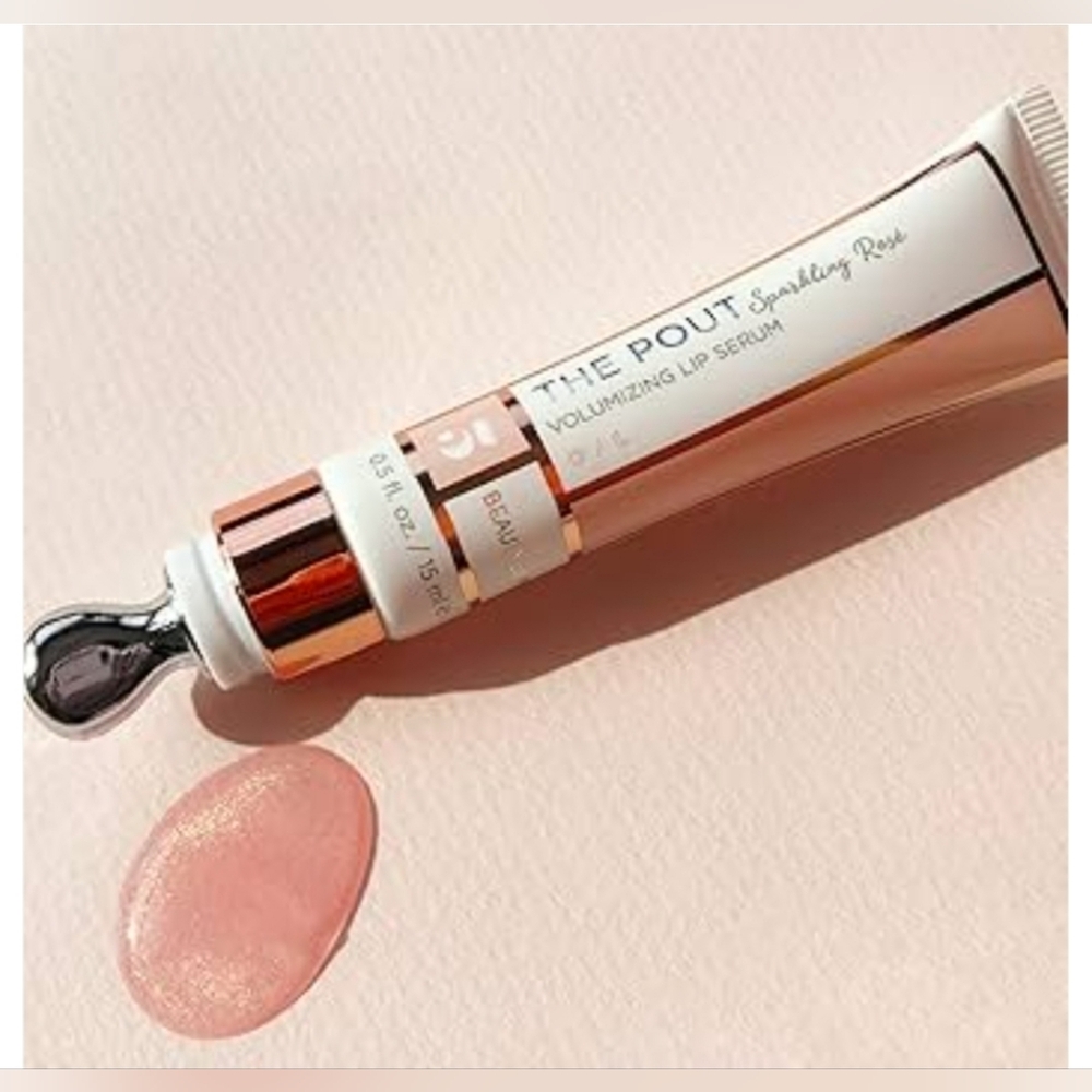 BeautyBio THE POUT💋Volumizing Lip Serum in Shimmering Champagne, .5fl oz SEALED